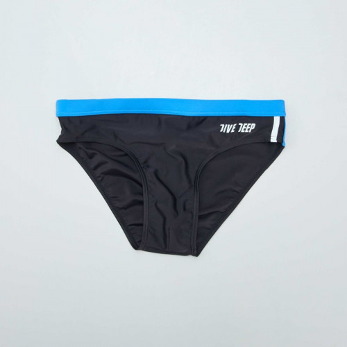 Slip de bain uni - Noir