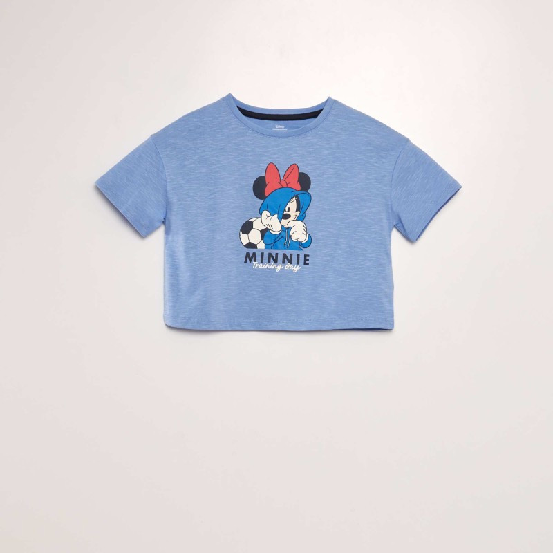 T-shirt crop top 'Minnie' - Bleu