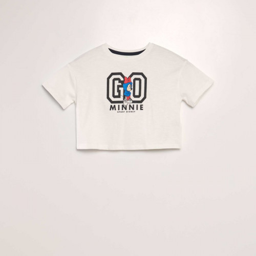 T-shirt crop top 'Minnie' - Blanc