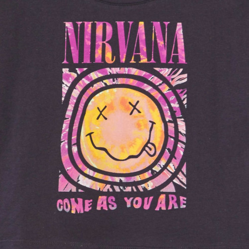 T-shirt 'Nirvana' crop-top - Noir