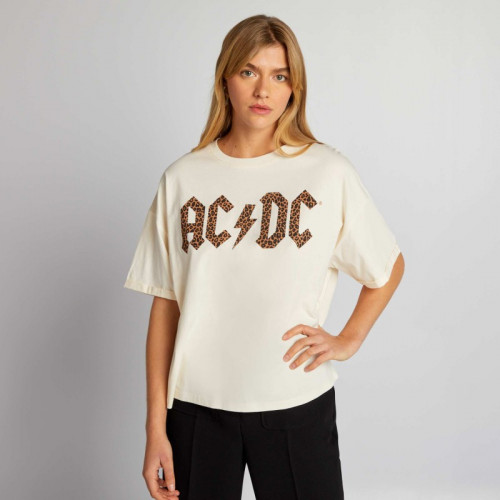 T-shirt 'AC/DC' - Beige