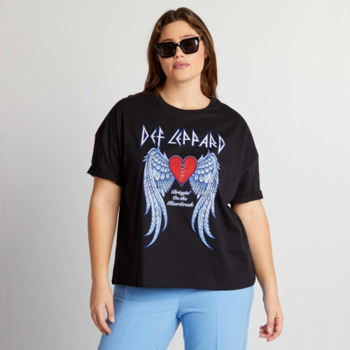 Tee-shirt imprimé 'Def Leppard' - Noir