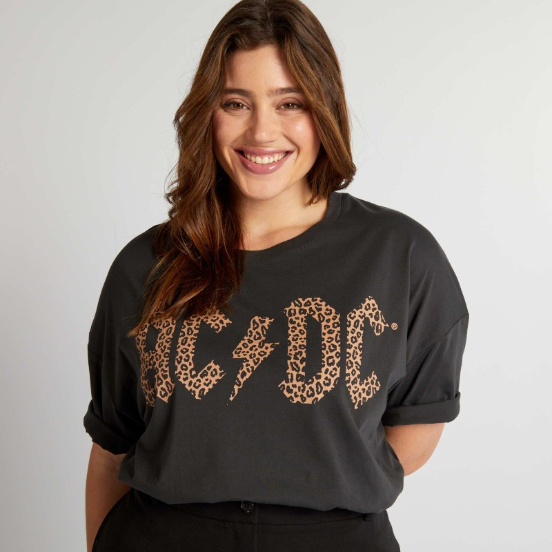 Tee-shirt imprimé 'ACDC' - Noir