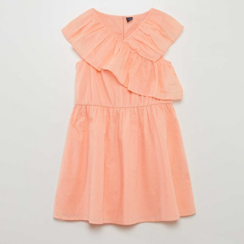 Robe en coton plumetis - Orange