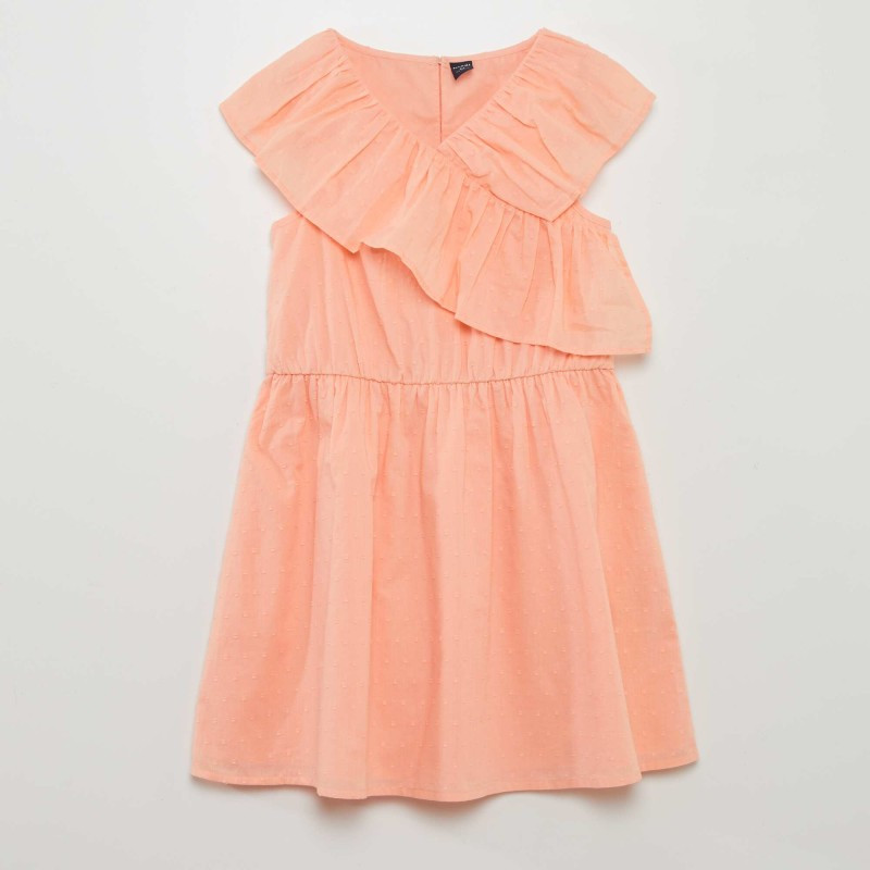 Robe en coton plumetis - Orange