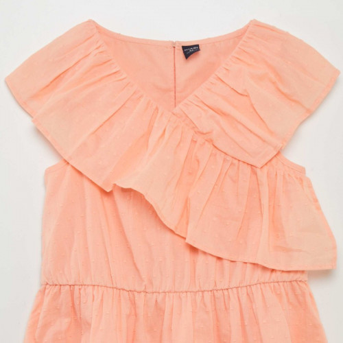 Robe en coton plumetis - Orange