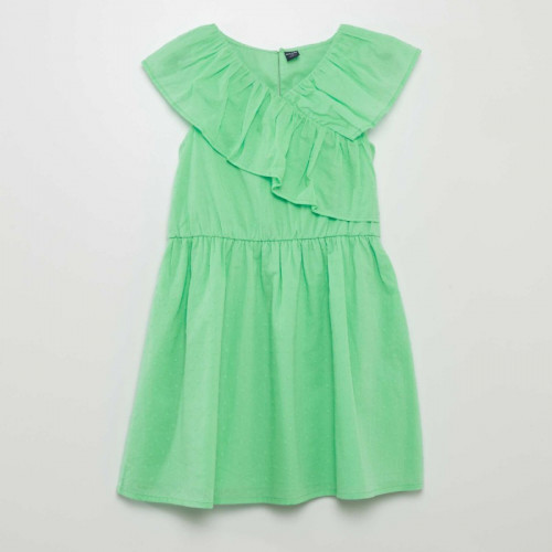 Robe en coton plumetis - Vert