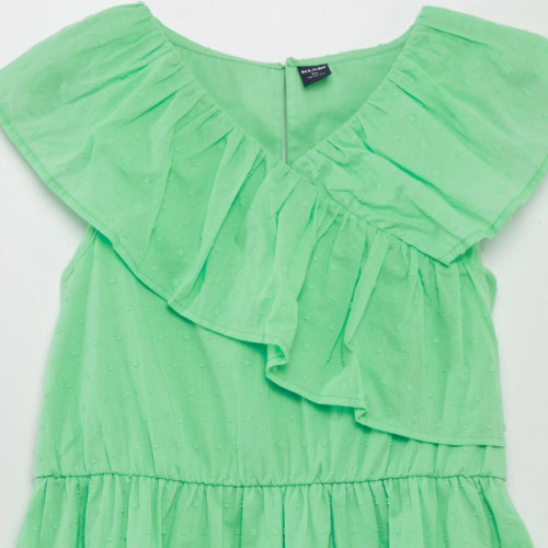 Robe en coton plumetis - Vert