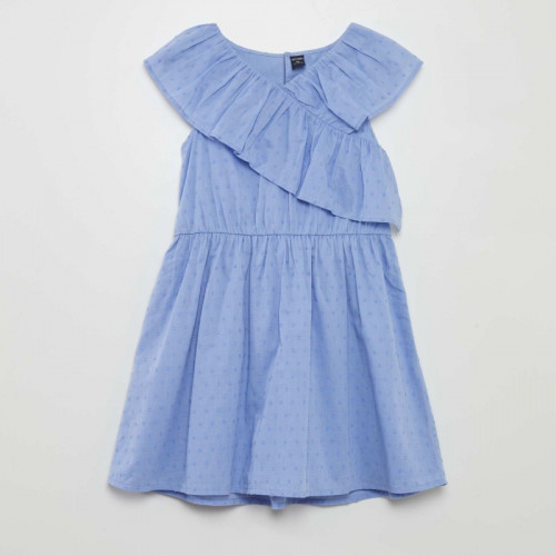 Robe en coton plumetis - Bleu