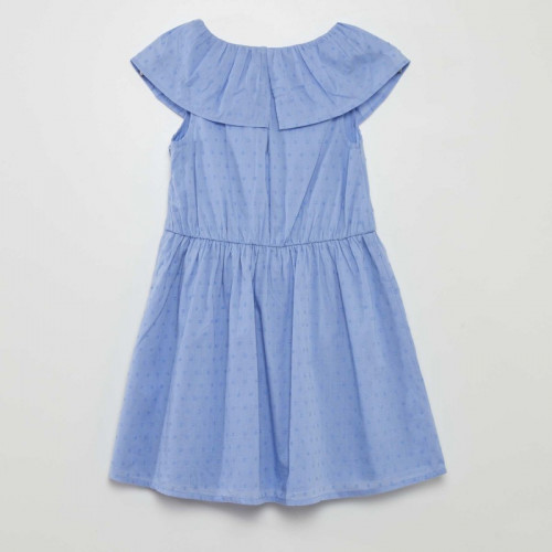 Robe en coton plumetis - Bleu