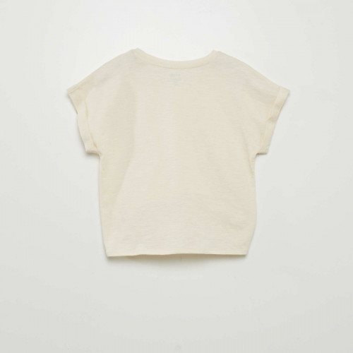 T-shirt avec nœud à la base - Beige