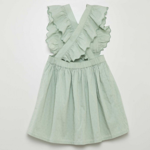 Robe tablier avec broderies - Vert