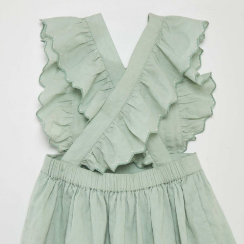 Robe tablier avec broderies - Vert