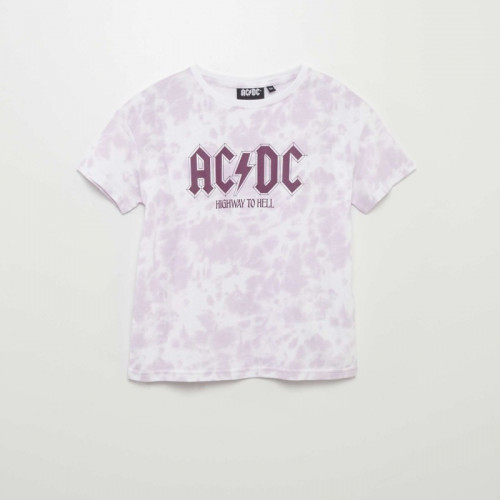 T-shirt 'ACDC' manches courtes - Violet