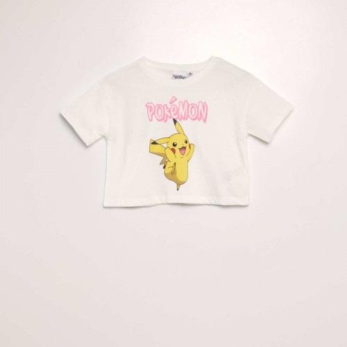 T-shirt  'Pikachu' crop-top - Blanc