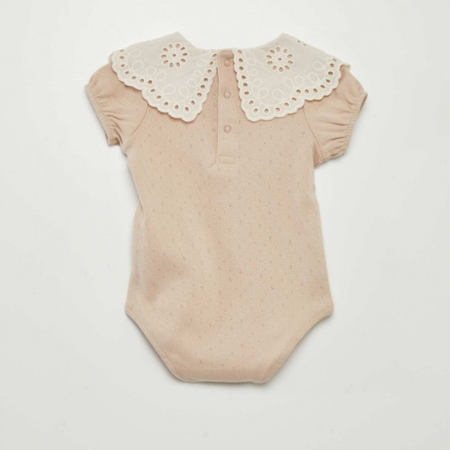 Body en maille pointelle - Beige