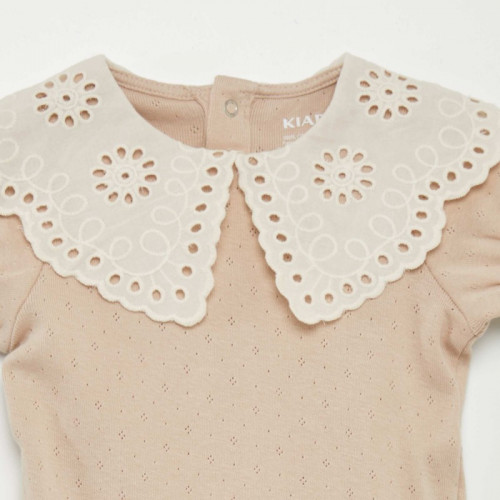 Body en maille pointelle - Beige