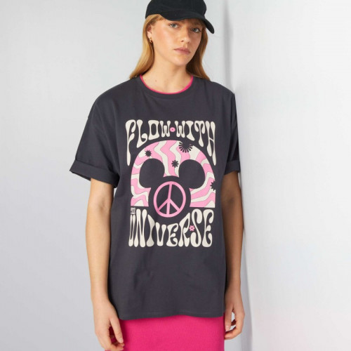 T-shirt oversize style hippie 'Mickey' de 'Disney' - Noir