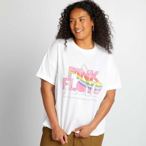 Tee-shirt oversize 'Pink Floyd' - Blanc