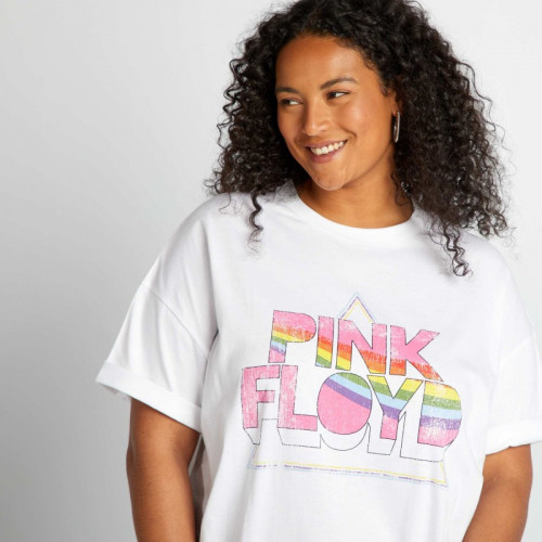 Tee-shirt oversize 'Pink Floyd' - Blanc