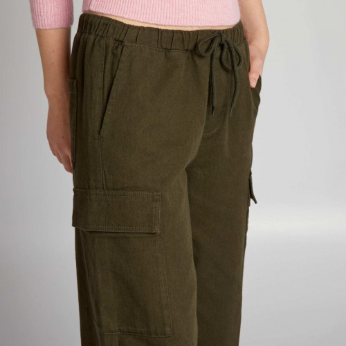 Pantalon large avec poches - Kaki