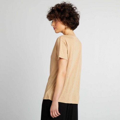 T-shirt basique manches courtes - Beige