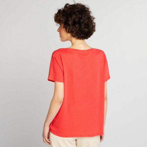 T-shirt basique manches courtes - Rouge