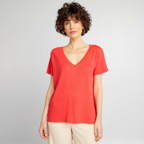 T-shirt basique manches courtes - Rouge