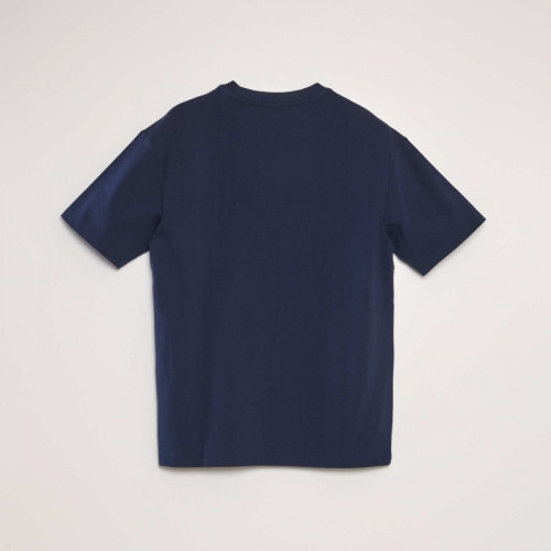 T-shirt en piqué de coton - Vert/bleu marine