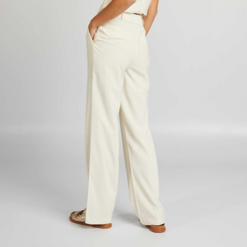 Pantalon droit en twill - Beige