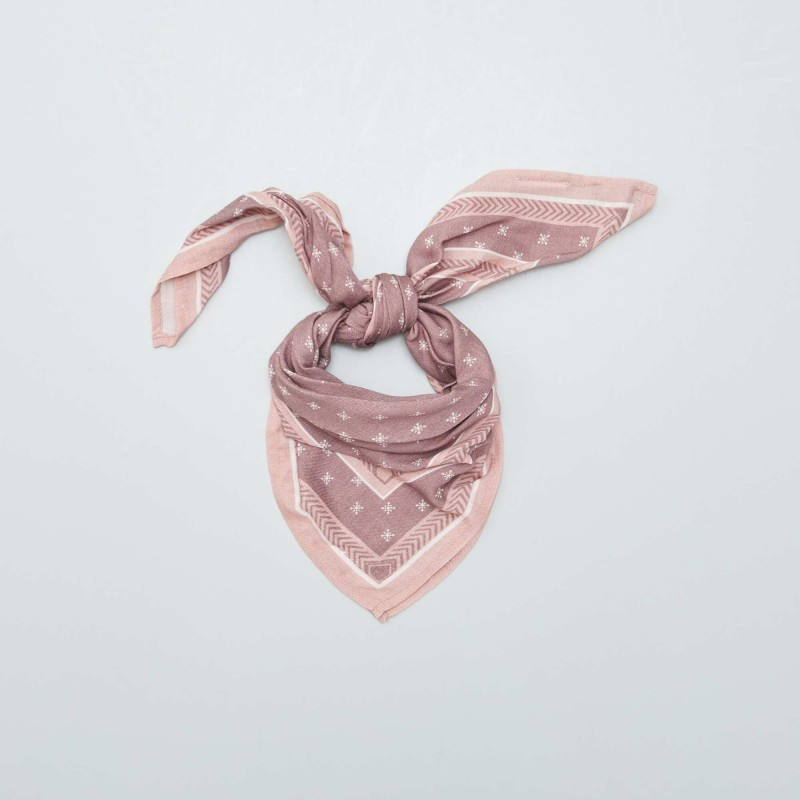 Foulard triangle imprimé - Rose