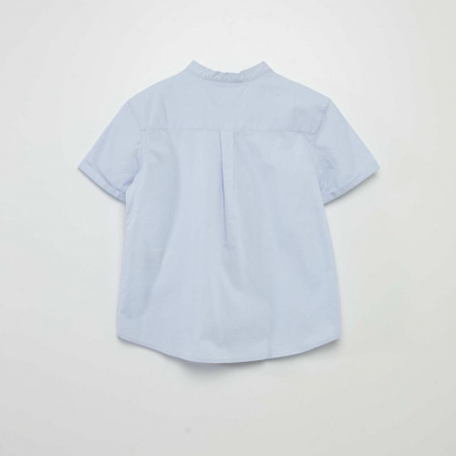 Chemise à col mao - Bleu