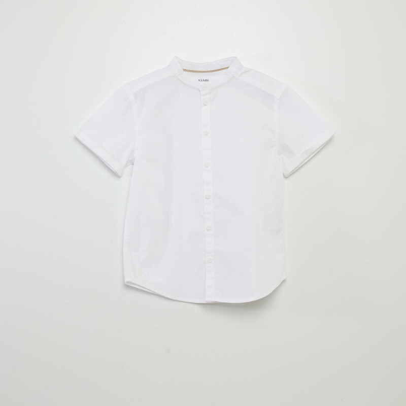 Chemise à col mao - Blanc