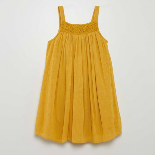 Robe fluide en crêpe - Jaune