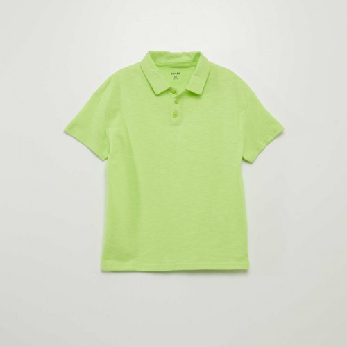 Polo uni en jersey - Vert fluo