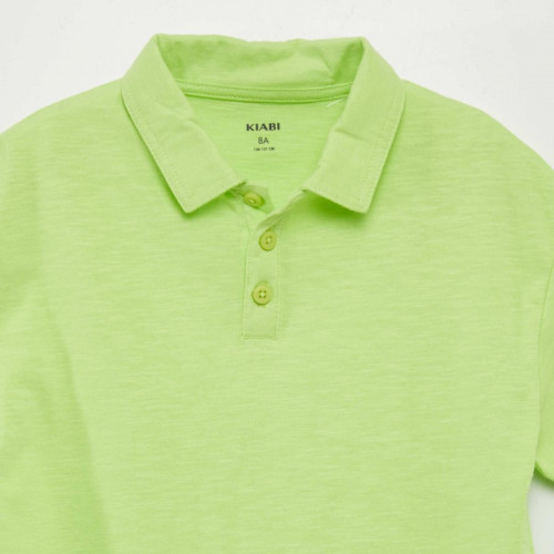 Polo uni en jersey - Vert fluo