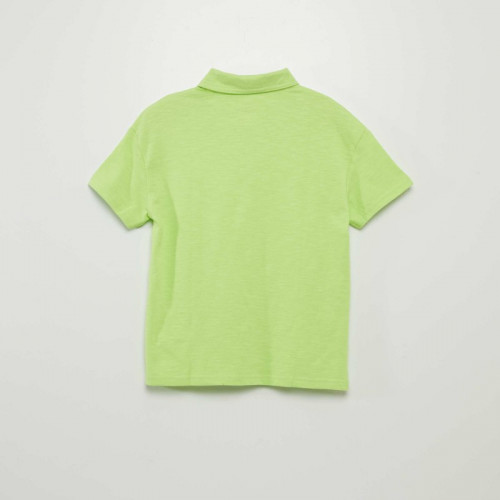 Polo uni en jersey - Vert fluo