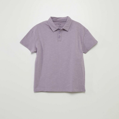 Polo uni en jersey - Violet