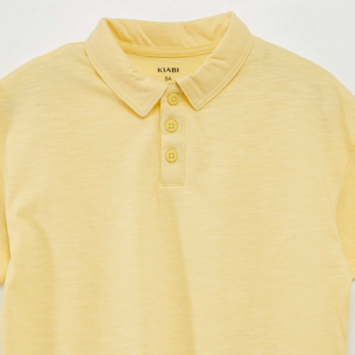 Polo uni en jersey - Jaune