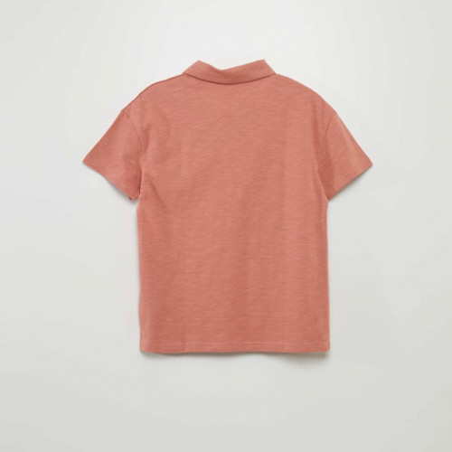 Polo uni en jersey - Vieux rose