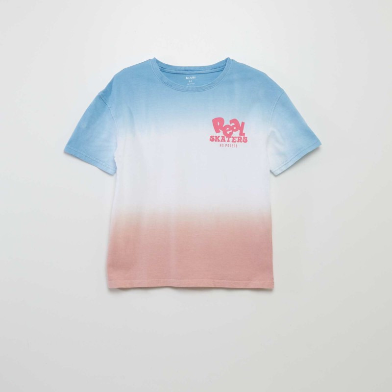 T-shirt à manches courtes imprimé tie and dye - Rose