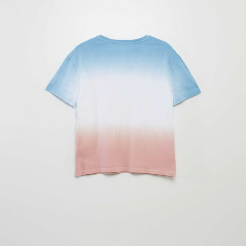 T-shirt à manches courtes imprimé tie and dye - Rose