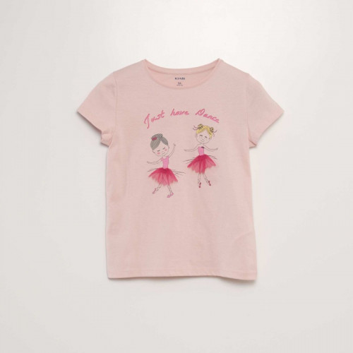 T-shirt manches courtes avec animation - Rose