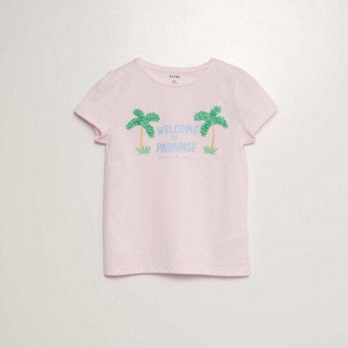 T-shirt manches courtes avec animation - Rose