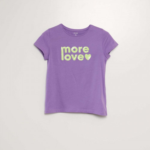 T-shirt manches courtes avec animation - Violet