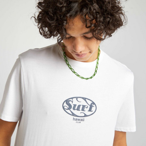 T-shirt manches courtes à inscriptions - Blanc surf