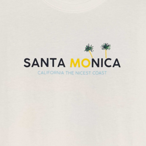 T-shirt imprimé à col rond - Blanc 'santa monica'