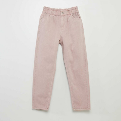 Pantalon twill volantée à la ceinture - Violet