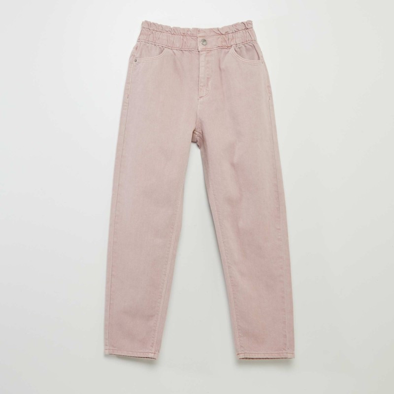 Pantalon twill volantée à la ceinture - Violet