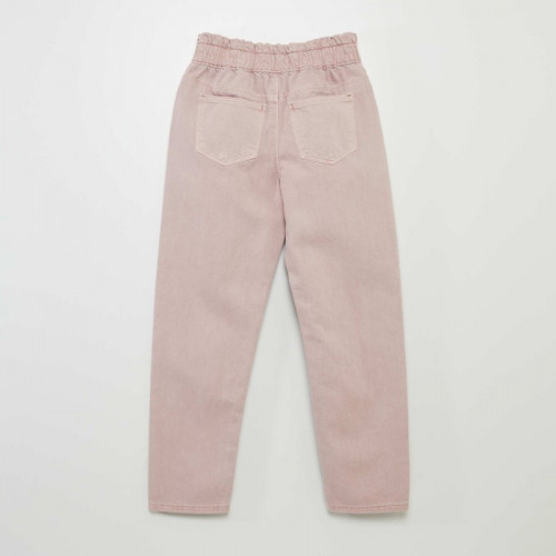 Pantalon twill volantée à la ceinture - Violet